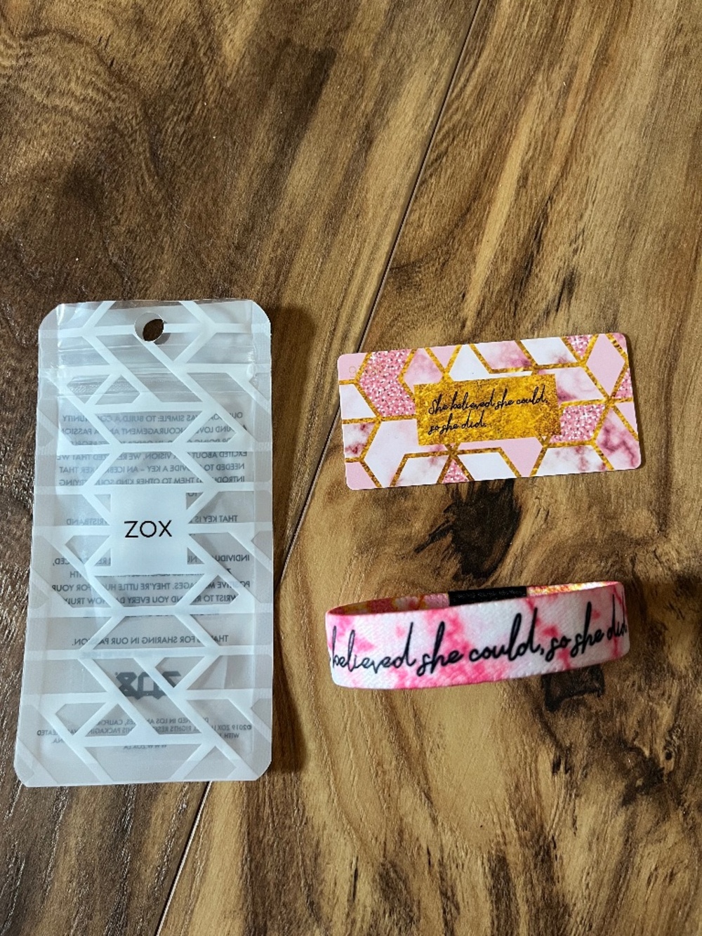 NWT Zox "She Believed She Could, So She Did" bracelet